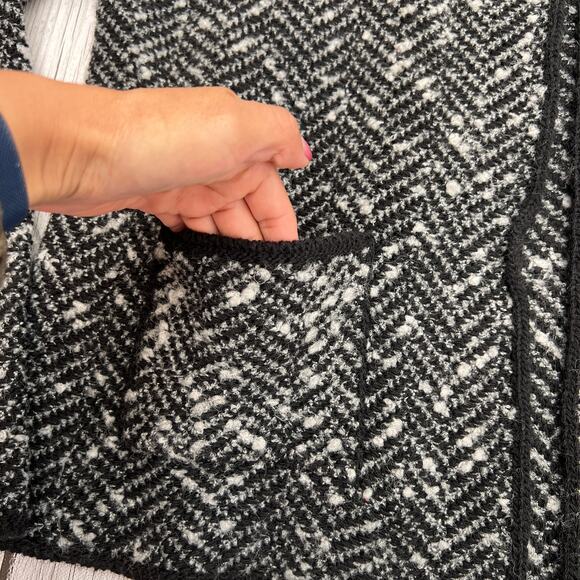 Cocogio Italy Wool Open Front Gray/Black Women's Cardigan Sweater Size XL - Picture 6 of 9